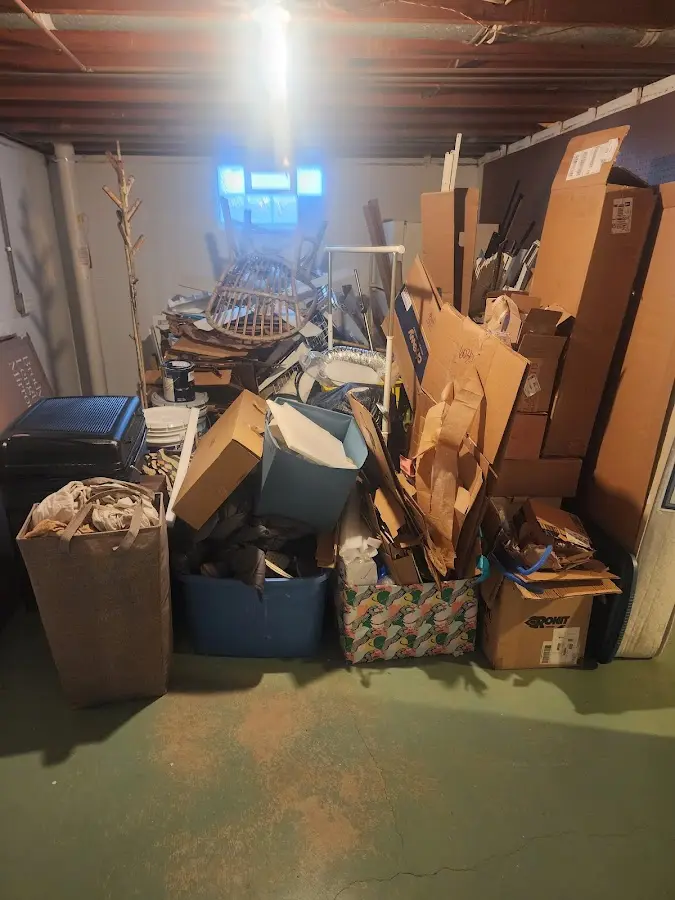 Roll-off dumpster container at job site for Construction Dumpster Rental in Gibsonville